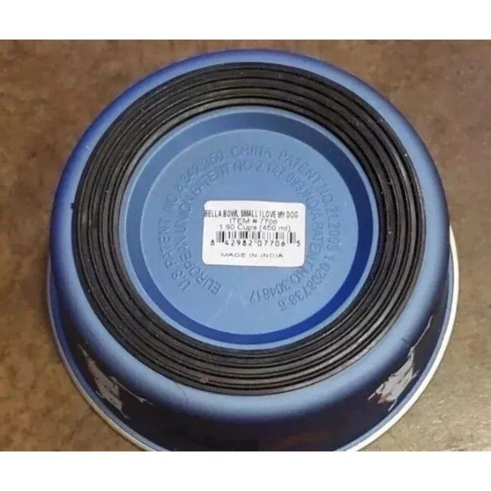 Loving Pets Bella Bowls Dogs, 5.5” Small Stainless Steel, Blue No Slip 2pc Set